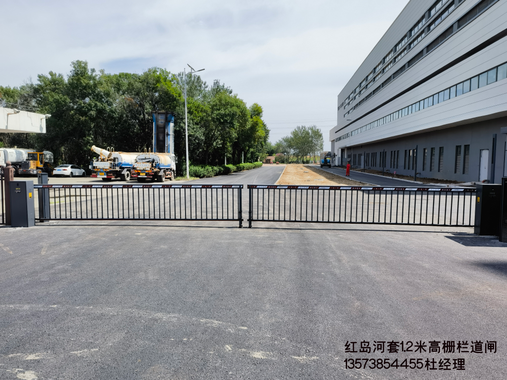 红岛河套财门02车牌+1.2米高07栅栏道闸